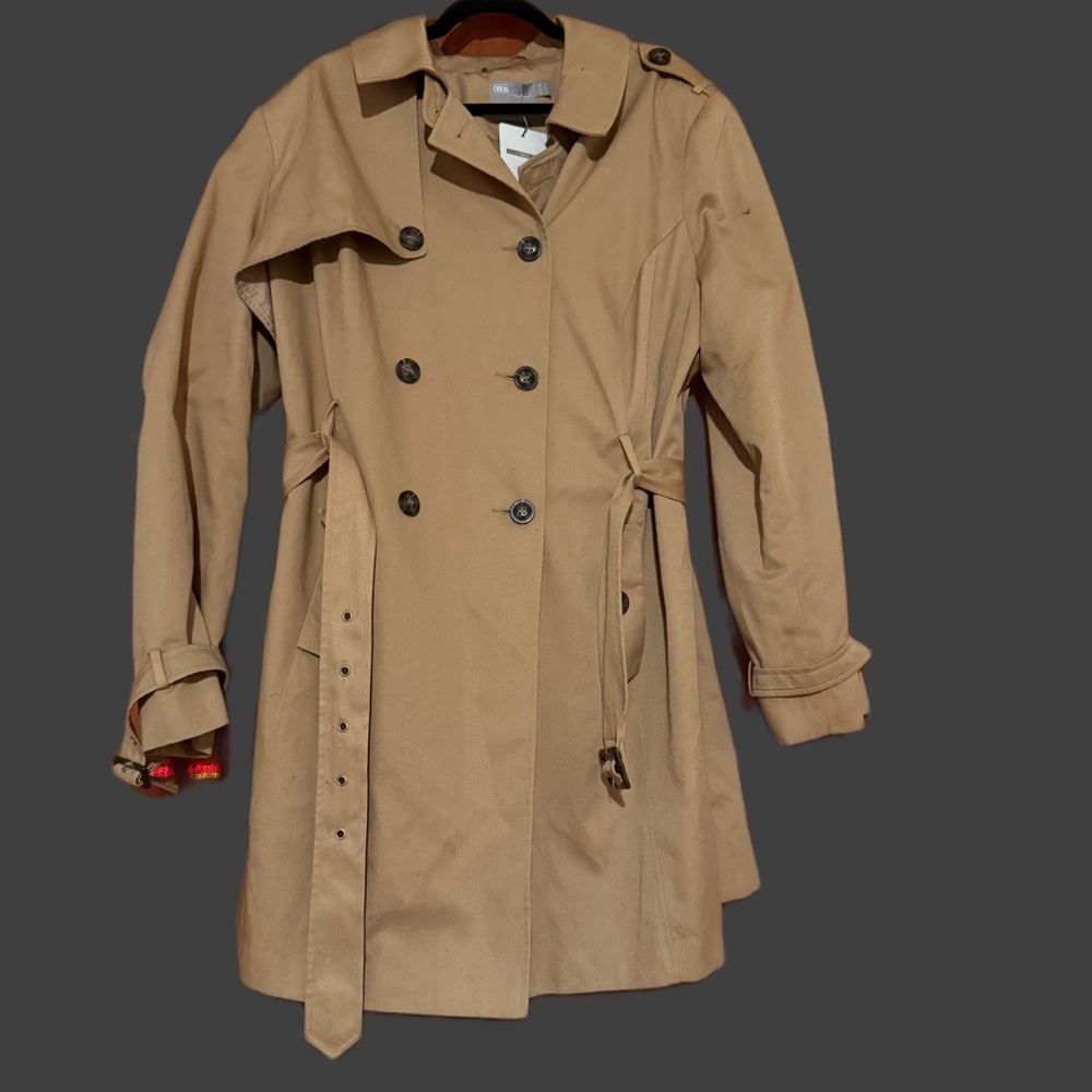 ASOS Tan Double-Breasted Trench Coat